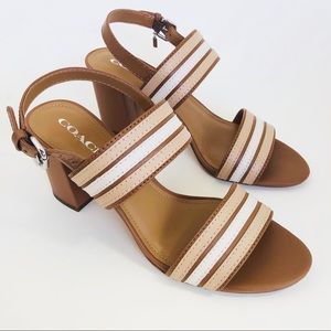 EUC Coach Princeton Leather Open Toe Slingback Sandals